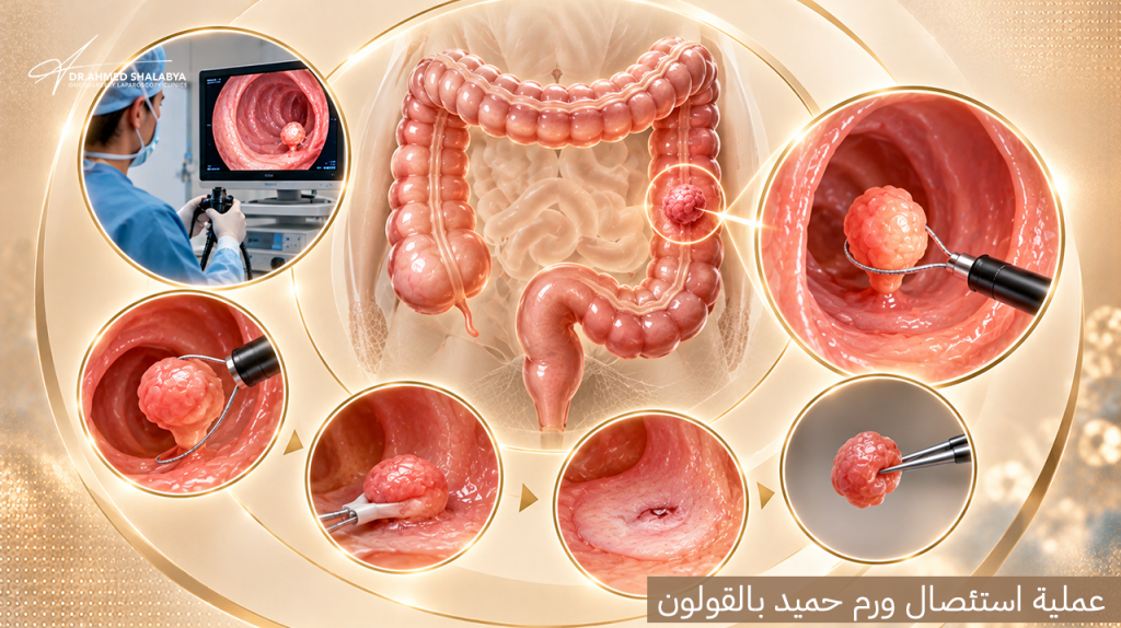 عملية استئصال ورم حميد بالقولون